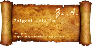 Zsigrai Ariella névjegykártya