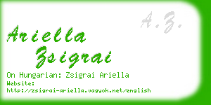 ariella zsigrai business card